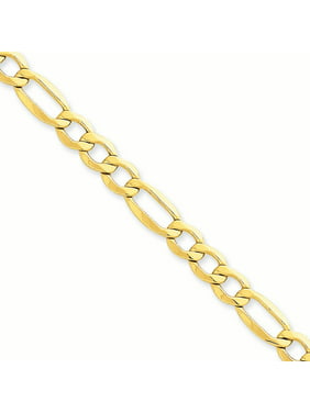 Nina's Jewelry Box 14k Yellow Gold 5.35mm Semi-Solid Figaro Chain Bracelet 8 Inch 